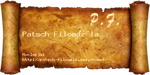 Patsch Filoméla névjegykártya